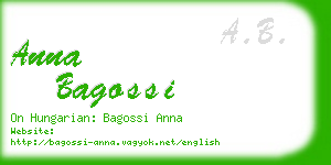 anna bagossi business card